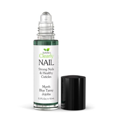 Isabella&#39;s Clearly NAIL and Cuticle Oil for Strong Nails and Soft Cuticles | Strengthening Roll On Nail Oil with Tea Tree, Jojoba and Blue Tansy to Repair and Nourish | Natural Essential Oil Blend