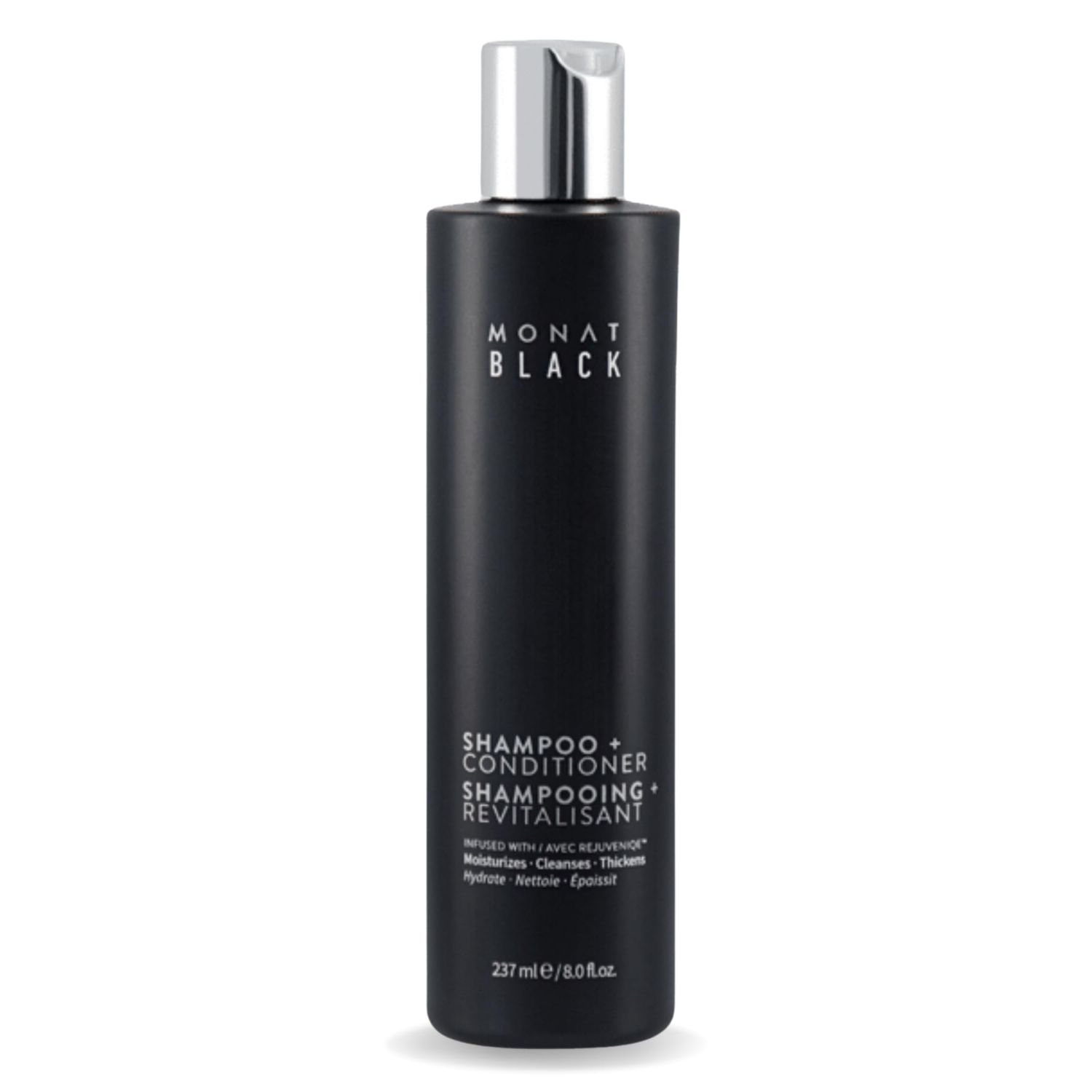 MONAT Black Shampoo + Conditioner - Mens Shampoo and Conditioner 2 in 1 Black Hair Care. A 2-in-1 Shampoo Conditioner Formulated for Optimal Hair Health In One Step. - Net Wt. 237 ml / 8.0 fl. oz.