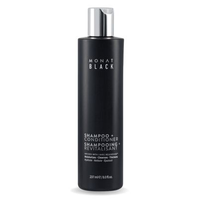 MONAT Black Shampoo + Conditioner - Mens Shampoo and Conditioner 2 in 1 Black Hair Care. A 2-in-1 Shampoo Conditioner Formulated for Optimal Hair Health In One Step. - Net Wt. 237 ml / 8.0 fl. oz.