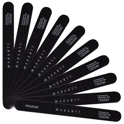 Makartt Nail File, 120 240 Grit Emery Boards for Nails, 10pcs Professional Washable Dual Sides Filer Kit for Medium Filing &amp; Smooth Polishing, Pedicure Manicure Tools for DIY Home Salon Use