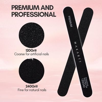 Makartt Nail File, 120 240 Grit Emery Boards for Nails, 10pcs Professional Washable Dual Sides Filer Kit for Medium Filing & Smooth Polishing, Pedicure Manicure Tools for DIY Home Salon Use