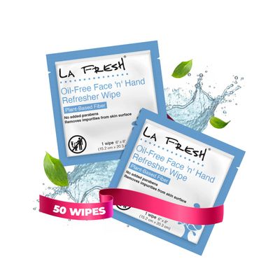 La Fresh Oil-Free Face N Hand Refresher Wipes, Made With Natural Japanese Yuzu Scent, Pack of 50 Individually Wrapped Cleansing Wipes, Travel Essentials