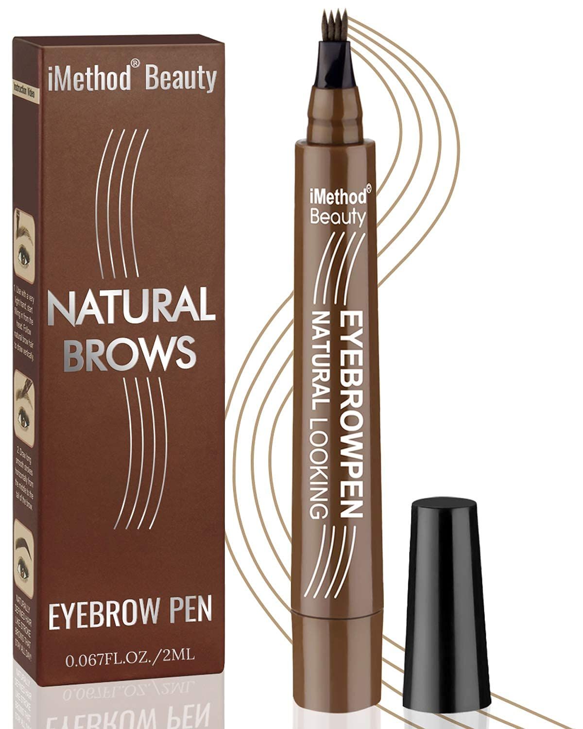 Eyebrow Pen - iMethod Upgrade Eyebrow TattooPen, Eyebrow Makeup, Long Lasting, Waterproof and Smudge-proof, Light Brown