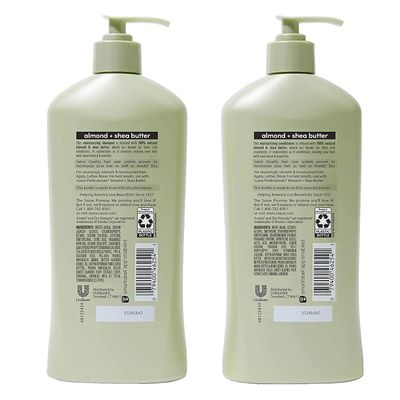 Suave Professionals Moisturizing Shampoo and Conditioner for Dry Hair Almond and Shea Butter Paraben-free and Dye-free 18 oz, 2 Count
