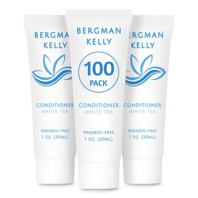 BERGMAN KELLY Hotel Conditioner (1 Fl Oz, 100 PK, White Tea), Delight Your Guests with Revitalizing and Refreshing White Tea Travel Conditioner, Quality Small Amenities Hotel Toiletries in Bulk