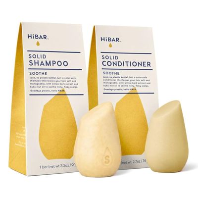 HiBAR - Soothe Shampoo &amp; Conditioner Set - For Dry, Itchy, Flaky Scalps - Improves Scalp Health - Willow Bark Extract &amp; Salicylic Acid - Plastic, Soap, Paraben &amp; Sulfate-Free -Color Safe -2 Solid Bars