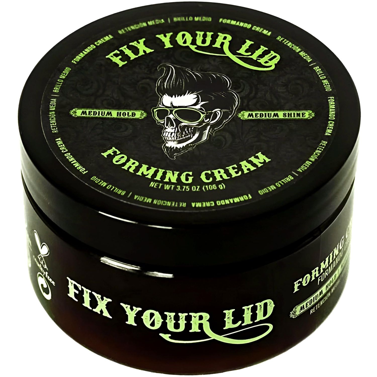 Fix Your Lid Forming Cream for Hair Styling - Men`s Cream with Medium Hold and Shine - Match all Mens Hair Types &amp; Styles - Easy To Wash Out - 3.75 Oz