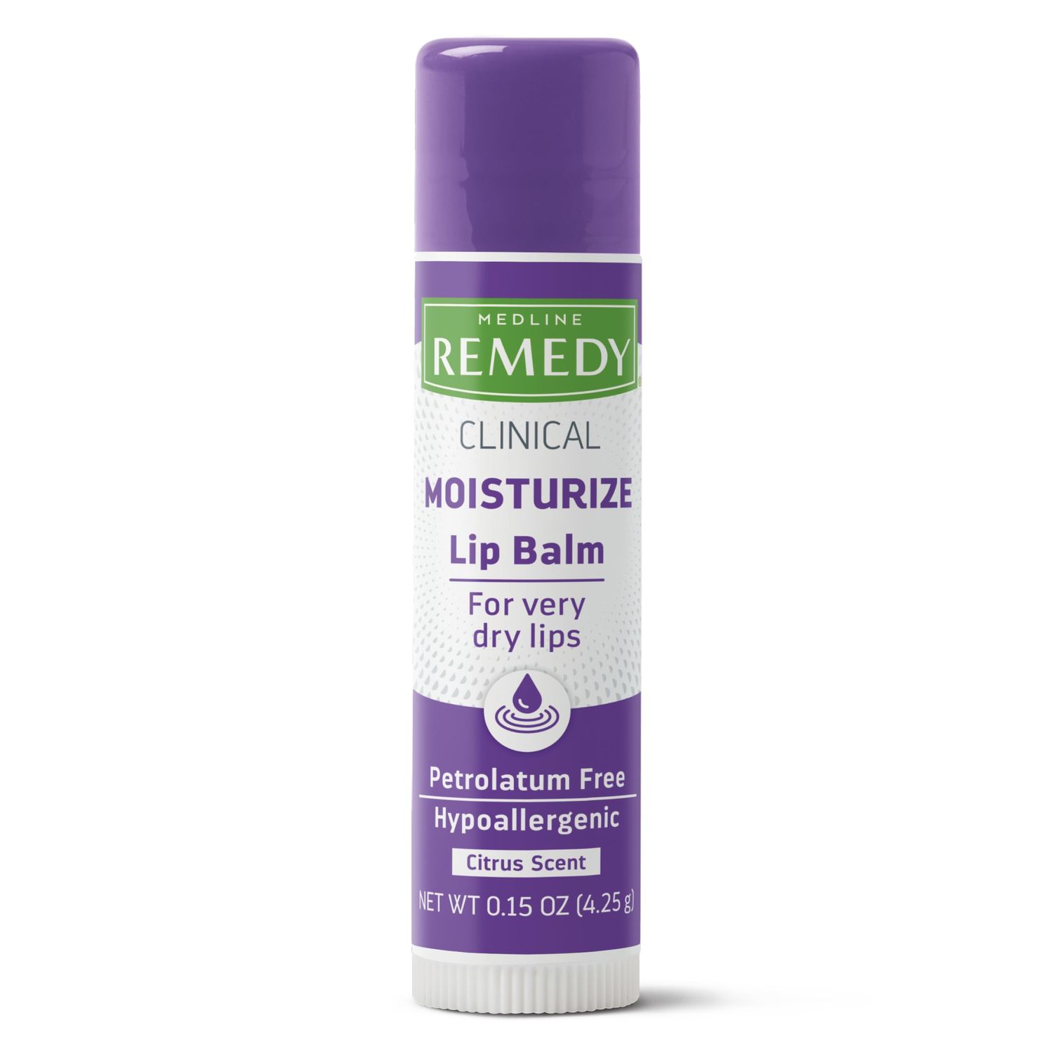 Medline Remedy Clinical Lip Balm, Moisturizing Soothing Formula for Dry Chapped Lips, 0.15 oz., Pack of 36