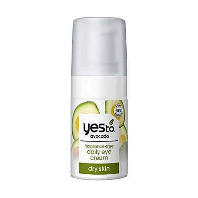 Yes To Avocado Daily Eye Cream, Fragrance-Free, Hydrating &amp; Smoothing, with Hyaluronic Acid &amp; Omega 3, 0.5 Fl Oz