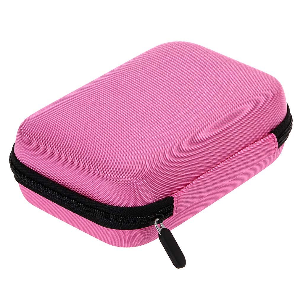 Hipiwe Hard Shell Essential Oil Carrying Case Holds 12 Bottles (Can hold 5ml, 10ml, &amp;10ml Rollers) Travel Size Essential Oils Bag Organizer (Pink)