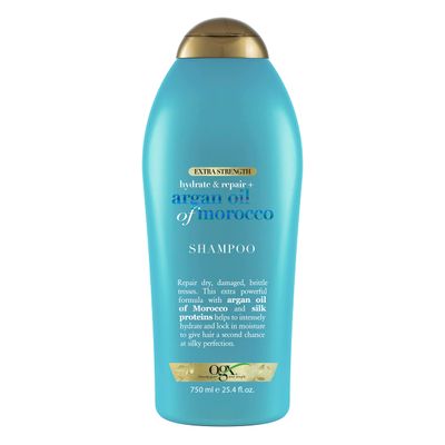 OGX Extra Strength Hydrate &amp; Repair Shampoo with Moroccan Argan Oil for Dry, Damaged Hair - Moisturizing and Smoothing, Paraben &amp; Sulfate-Free, 25.4 Fl Oz