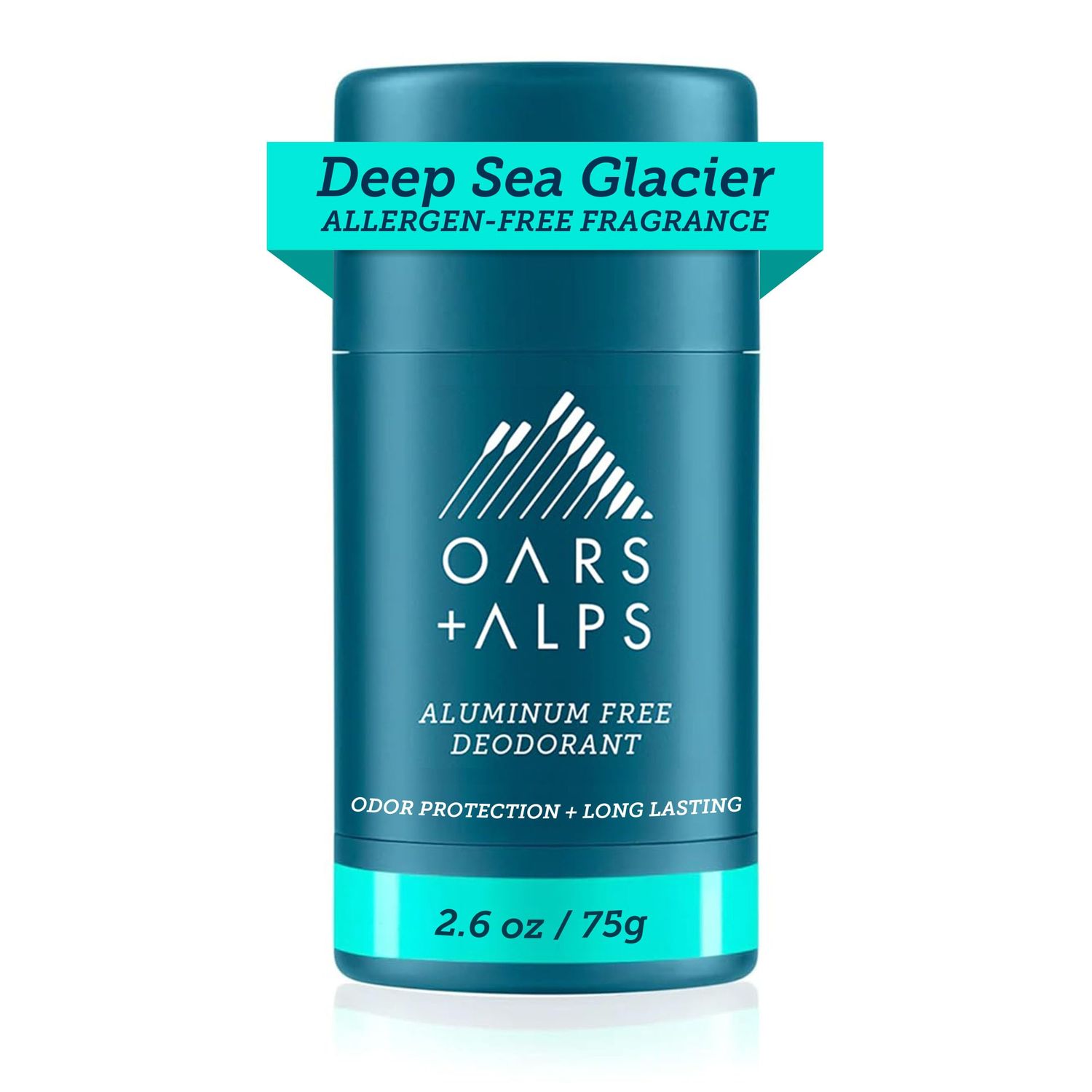 Oars + Alps Aluminum Free Deodorant for Men and Women, Dermatologist Tested and for Sensitive Skin, Vegan, Travel Size, Deep Sea Glacier, 1 Pack, 2.6 Oz