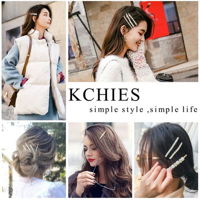 Gold pearl bobby pins Women Girls Valentines Mothers Day Hair Clip Barrettes Decorative accessories Bridal Wedding Birthday Prom Xmas holiday Party Gift 6 Pack