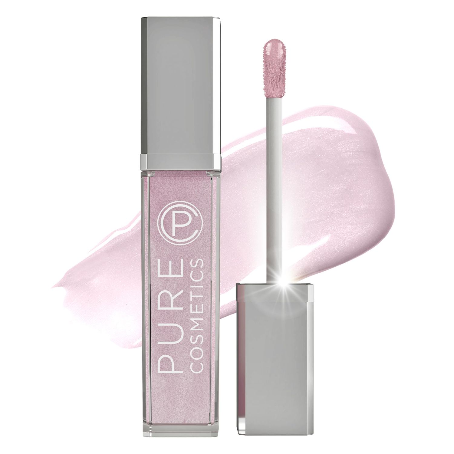 Pure Cosmetics Pure Illumination Lip Gloss - LED-lit Applicator w/Side Mirror - Non-Sticky, Moisturizing &amp; Hydrating Lip Glosses - Soothes &amp; Protects Dry Chapped Lips (Shimmer)