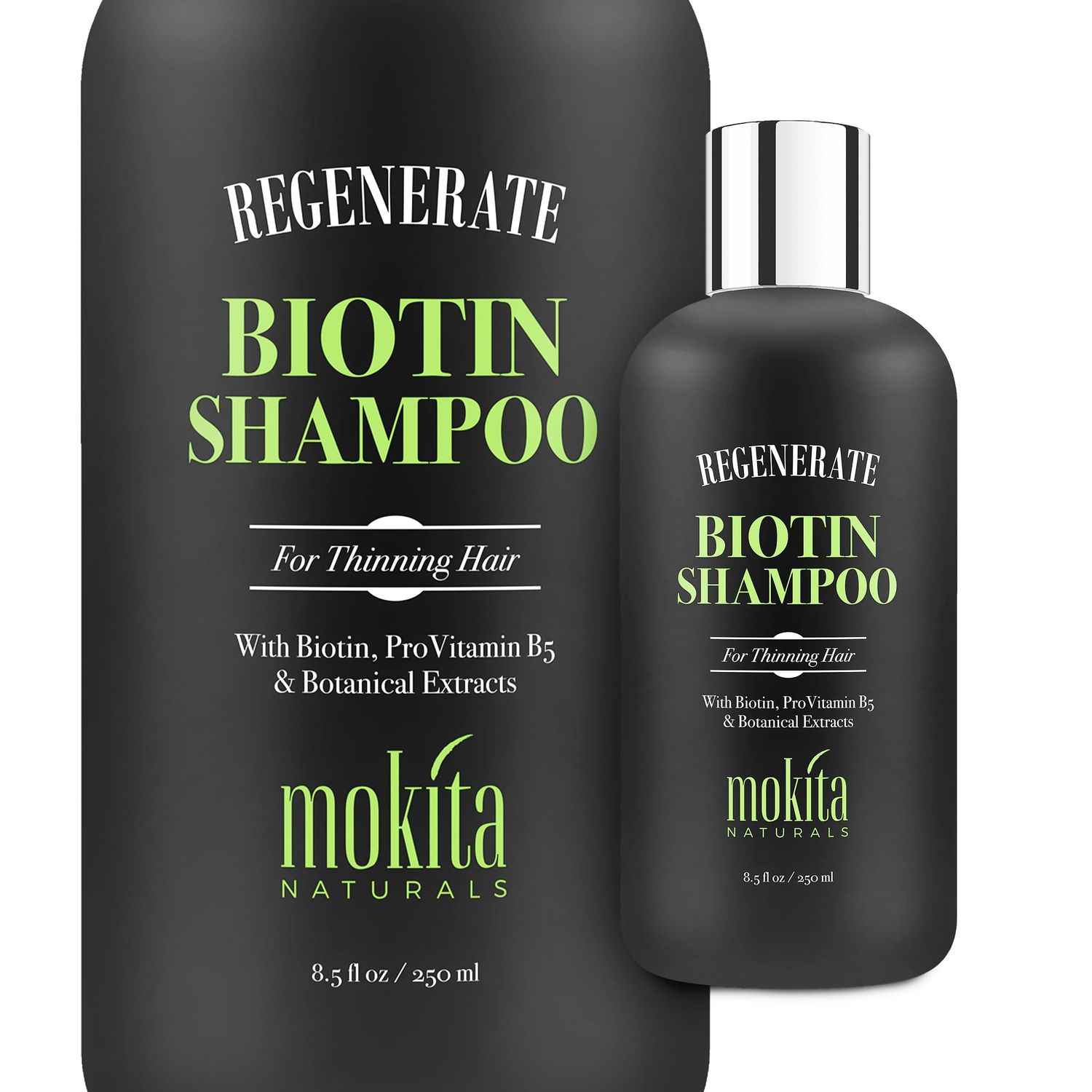Mokita Naturals Hair Volumizing and Regrowth Shampoo for Thinning Hair, Sulfate-Free &amp; Vegan-Friendly, 8.5 Ounces