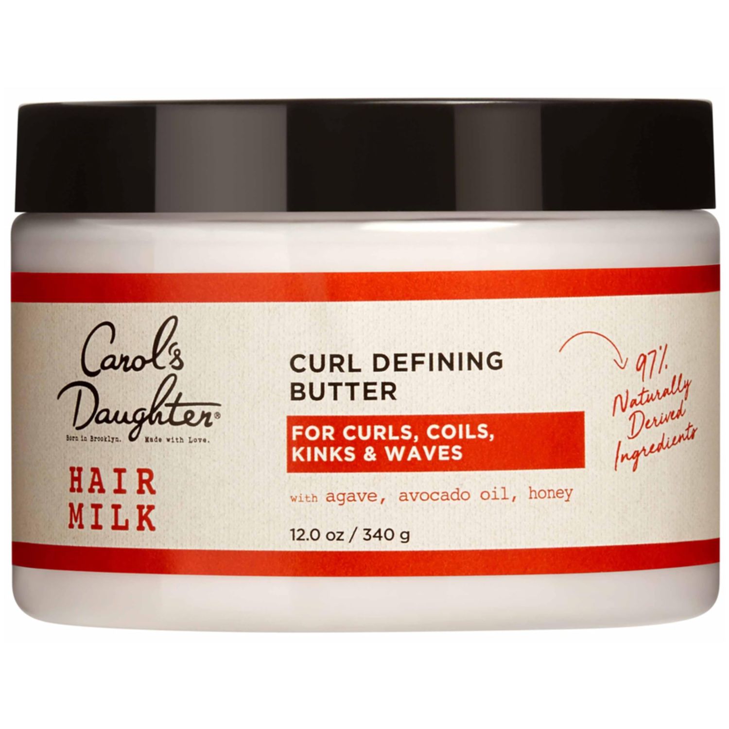 Carol&#39;s Daughter Hair Milk Curl Defining Butter for Coils and Curls with Agave, Avocado Oil and Honey - Silicone and Paraben Free, 12 oz