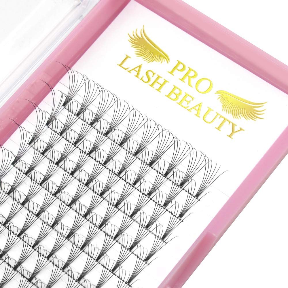 Premade Fans Eyelash Extensions 6D-D-0.10-10 Short Stem Premade Volume Eyelash Extensions .07 .10 C D Curl Pre made Lash Fans 9 to 20 mm Volume Lash Extensions (6D-D-0.10,10mm)