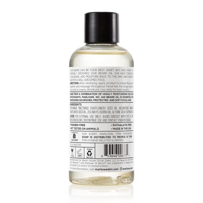 MARLOWE. No. 143 Beard Oil 3 oz, Conditioning Oil for Men, Softer &amp; Fuller Beard Care, 100% Natural Softener with Sunflower &amp; Safflower Oils, Conditions &amp; Nourishes, Fragrance Free