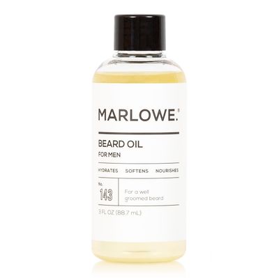 MARLOWE. No. 143 Beard Oil 3 oz, Conditioning Oil for Men, Softer &amp; Fuller Beard Care, 100% Natural Softener with Sunflower &amp; Safflower Oils, Conditions &amp; Nourishes, Fragrance Free