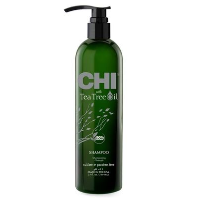 CHI Tea Tree Oil Shampoo, Strengthening Shampoo For Gently Cleansing Hair &amp; Removing Impurities, Sulfate, Paraben, &amp; Cruelty-Free, 25 Oz