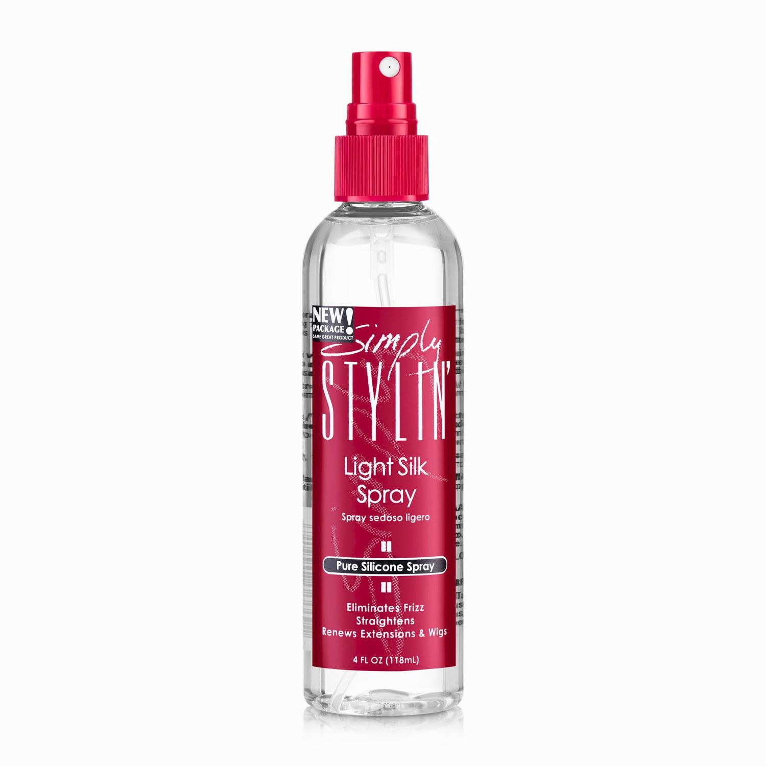 Simply Stylin&#39; Light Silk Hair Spray - Anti-Frizz Silicone Heat Protectant - Hair Detangler for Women and Synthetic Wigs - 4 fl oz