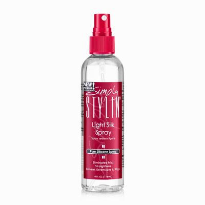 Simply Stylin&#39; Light Silk Hair Spray - Anti-Frizz Silicone Heat Protectant - Hair Detangler for Women and Synthetic Wigs - 4 fl oz