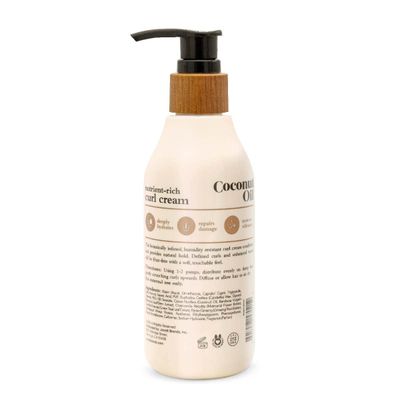 Oliology Coconut Oil Curl Cream - Defines & Enhances Curls & Waves | Botanically Infused | Conditions & Reduces Frizz | Made in USA, Cruelty Free & Paraben Free (8.5oz)