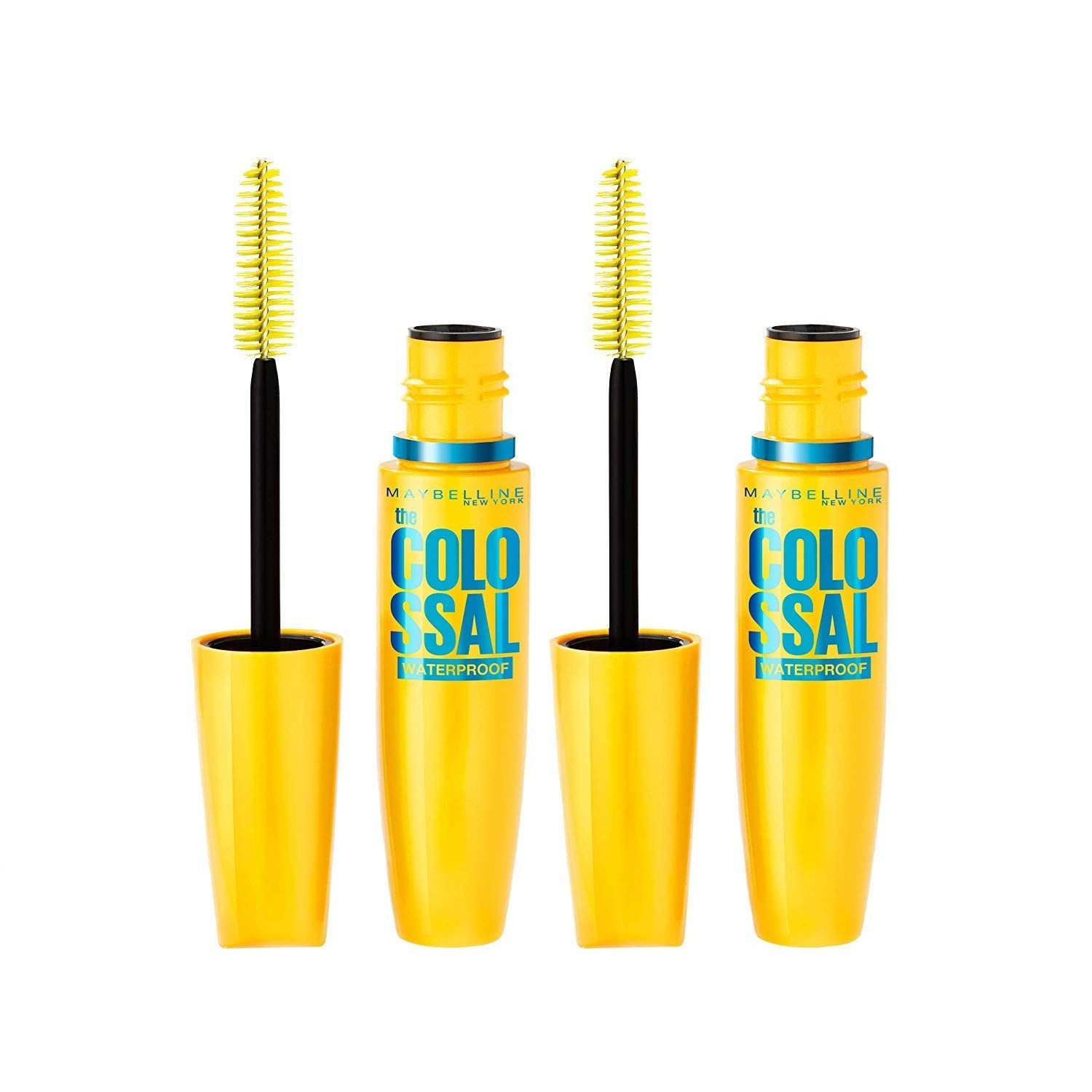 Maybelline Volum&#39; Express The Colossal Waterproof Mascara Makeup, Volumizing No Clump Mascara, Glam Black, 0.31 Fl Oz (Pack of 2)
