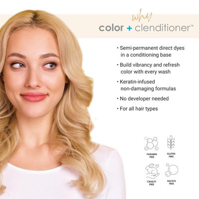 Keracolor Clenditioner HONEY Hair Dye - Semi Permanent Hair Color Depositing Conditioner, Cruelty-free, 33.8 Fl Oz