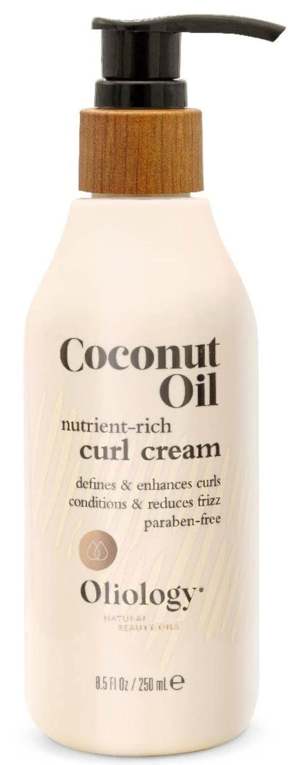 Oliology Coconut Oil Curl Cream - Defines &amp; Enhances Curls &amp; Waves | Botanically Infused | Conditions &amp; Reduces Frizz | Made in USA, Cruelty Free &amp; Paraben Free (8.5oz)