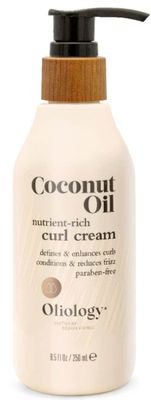 Oliology Coconut Oil Curl Cream - Defines &amp; Enhances Curls &amp; Waves | Botanically Infused | Conditions &amp; Reduces Frizz | Made in USA, Cruelty Free &amp; Paraben Free (8.5oz)