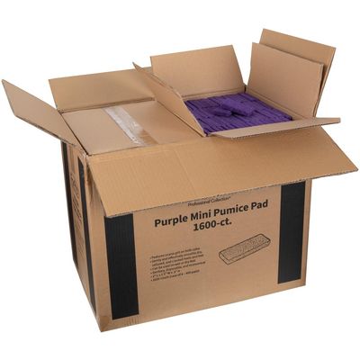 ForPro Basics Mini Pumice Pad Purple - Case Pack 4 Boxes, 400-Count Each Box (Total Count- 1600 Pieces)