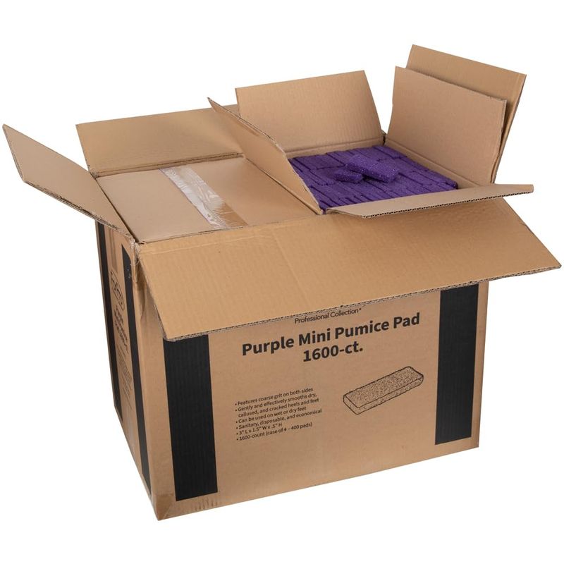 ForPro Basics Mini Pumice Pad Purple - Case Pack 4 Boxes, 400-Count Each Box (Total Count- 1600 Pieces)
