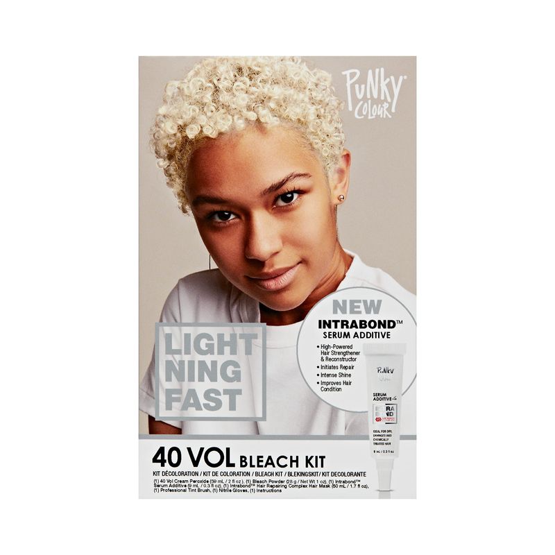 Punky Intrabond 40 Vol Bleach Kit, Fast Bleaching Action for Brighter Hair