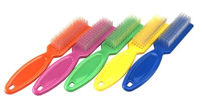 Pro Nail Scrub Brushes for Manicure Assorted Colors (12 pieces)