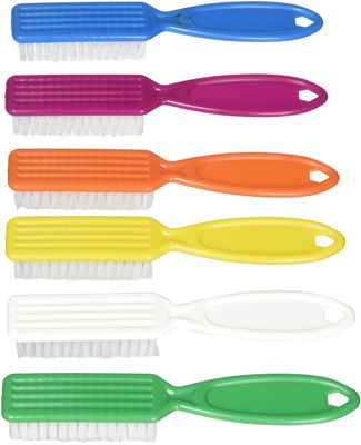 Pro Nail Scrub Brushes for Manicure Assorted Colors (12 pieces)