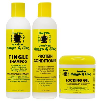 Jamaican Mango &amp; Lime Tingle Shampoo + Protein Conditioner 8 oz + Locking Gel 6 oz Set (12444)