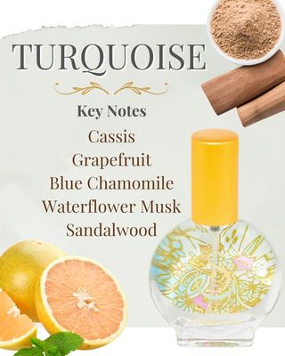 Turquoise Organic Mini Perfume Spray by Sage- 1/2 oz, Vegan &amp; Cruelty-Free, Marine Scent, Waterflower Musk, Blue Chamomile, Grapefruit