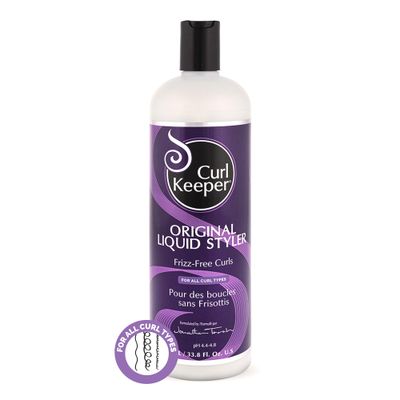 Original Curl Keeper Anti-Frizz Curl Defining Hair Styler (33.8 oz) - Lightweight Curl Definer Liquid Gel for All Weather Conditions - Wavy &amp; Curly Hair Products for Women (Cream Alternative)