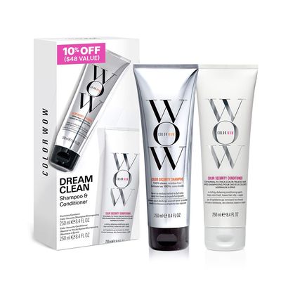 COLOR WOW Dream Clean Duo - 100% clean, sulfate-free COLOR SECURITY SHAMPOO and weightless COLOR SECURITY CONDITIONER- for Normal to Thick Hair| Achieve Super Glossy, Hydrated Hair