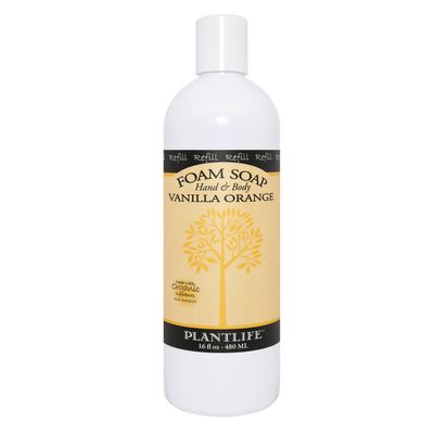 Plantlife Vanilla Orange Foam Soap Refill - Moisturizing Foam Soap for All Skin Types - Ideal as a Hand &amp; Body wash - Made in California 16 oz