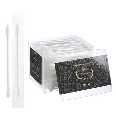 Pointed Q Tips Qtip Bleeker and Rwe Individually Wrapped Cotton Swabs 180 Count - Chlorine &amp; Oil Free - Recyclable &amp; Biodegreadable - Perfect for Travel Makeup