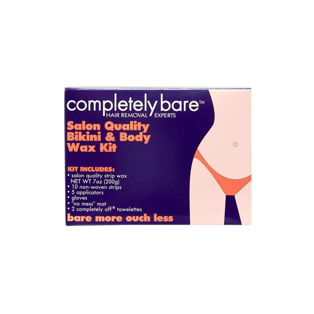 Completely Bare bare more ouch LESS Bikini &amp; Body Waxing Kit to Remove Deepest and Coarest of Hairs - For Hairless &amp; Smoother Skin + Less Redness &amp; Irritation, 7 oz