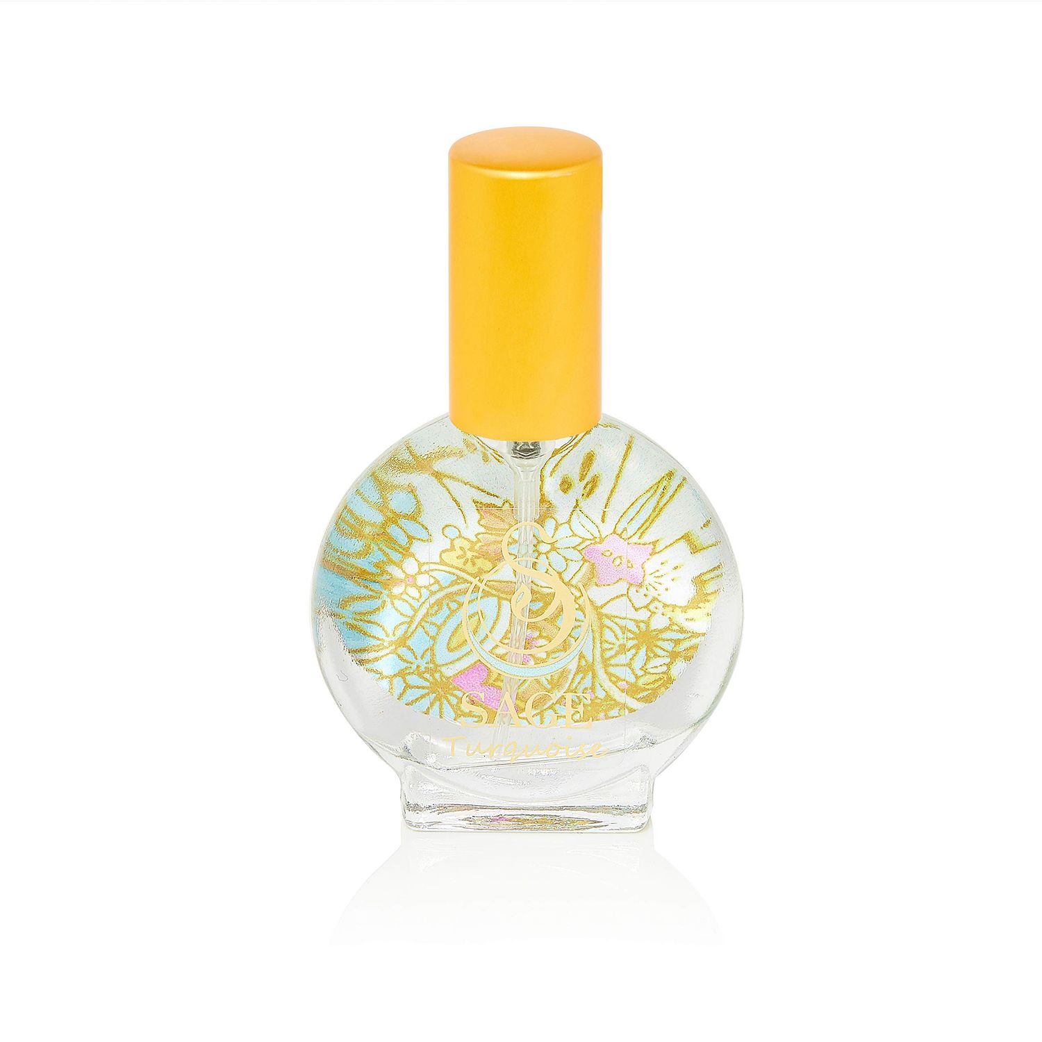 Turquoise Organic Mini Perfume Spray by Sage- 1/2 oz, Vegan &amp; Cruelty-Free, Marine Scent, Waterflower Musk, Blue Chamomile, Grapefruit