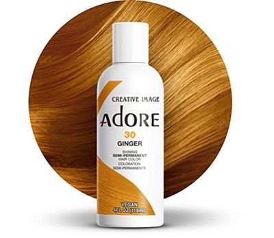 Adore Semi Permanent Hair Color - Vegan and Cruelty-Free Orange Hair Dye - 4 Fl Oz - 030 Ginger (Pack of 1)