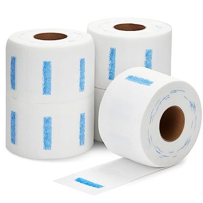 Juvale 500 Pack Disposable Barber Neck Strips for Hair Cutting, Salon, Barbershop Supplies (White, 2.4 x 11 In, 5 Rolls)
