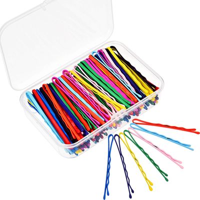 Bememo 100 Pieces Colorful Bobby Pin Hair Styling Clips with 1 Storage Box for Women, Colored Bobby Pins for Hair?10 Colors