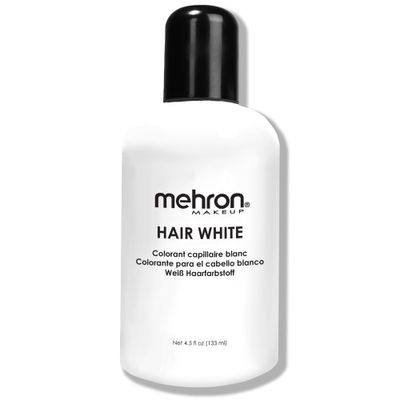 Mehron Makeup Hair White | Washable White Hair Dye | Temporary Hair Color for Theatre, Cosplay, &amp; Halloween 4.5 oz (133 ml) (White)