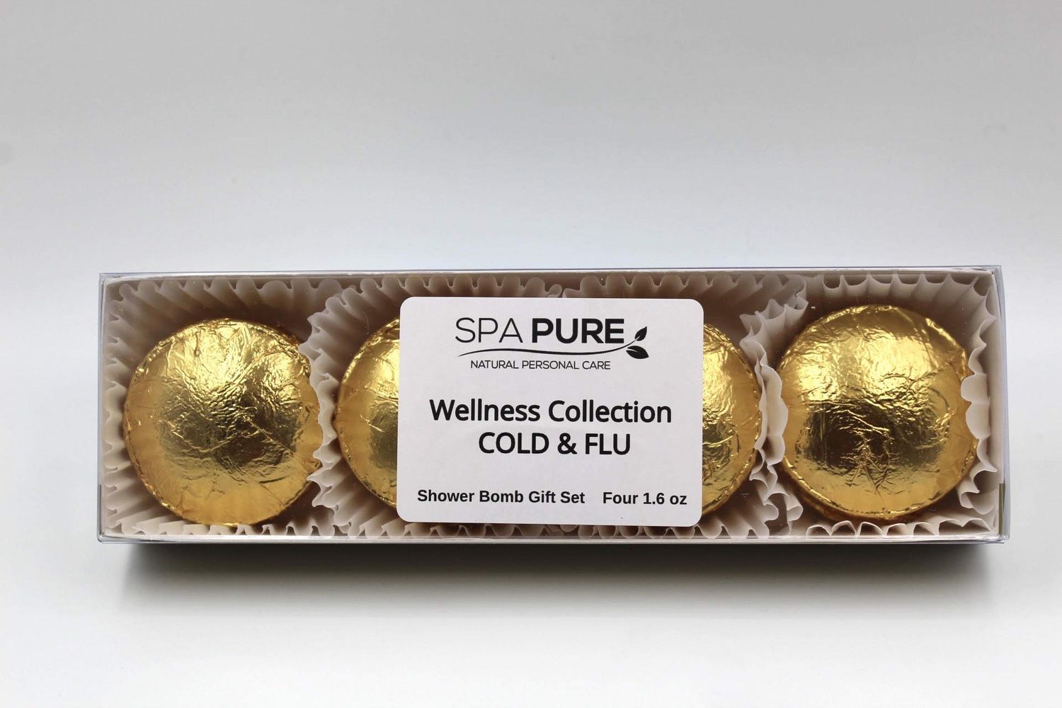 SPAPURE Wellness Collection EUCALYPTUS/LEMON MENTHOL - Vick&#39;s Burst (4-pack) Aromatherapy Fizzing Shower Bombs by Spa Pure Naturals