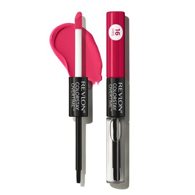 Revlon Liquid Lipstick with Clear Lip Gloss, ColorStay Overtime Lipcolor, Dual Ended with Vitamin E, 480 Unending Red, 0.07 Fl Oz